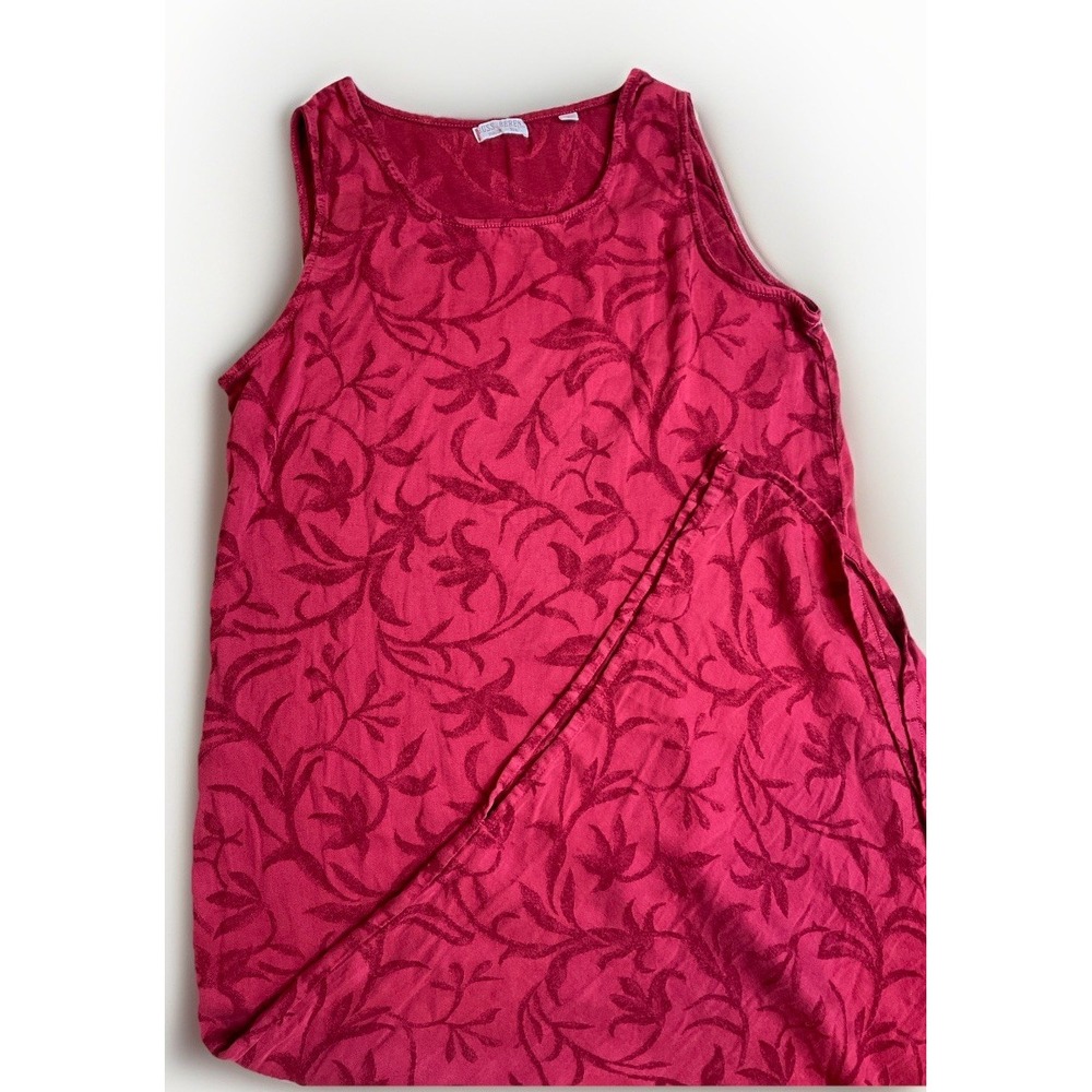 Russ Berens SunDress Size‎ L Cranberry Jacquard Maxi Slim USA